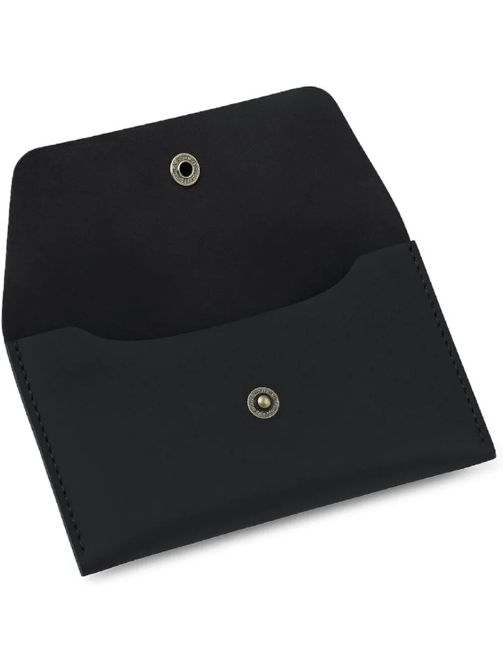 Handmade Leather Currency Pouch | Travel Wallet & Cash Organizer | Black Utility
